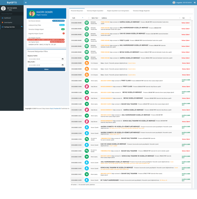ERP12 Personel Takip — Personel Aksiyonları